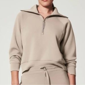 Spanx AirEssentials Half-Zip Color Fawn Medium. Amazing fabric, worn twice!